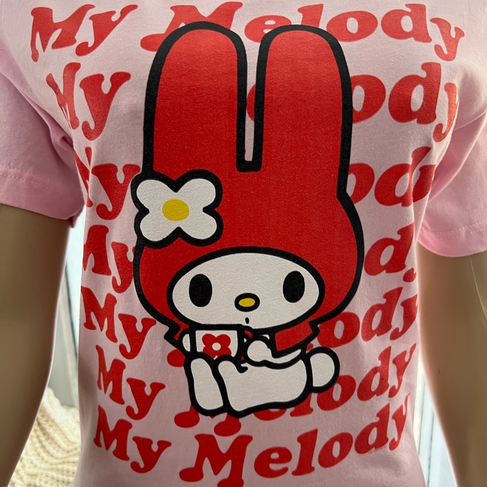Hello Kitty by Sanrio Pink Short Sleeve T-shirt Top Size S Small Melody - Picture 2 of 7